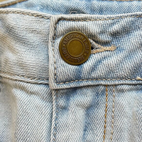 American Eagle Shorts 2 Denim Jean Light Blue Distressed Stretch - Picture 4 of 7